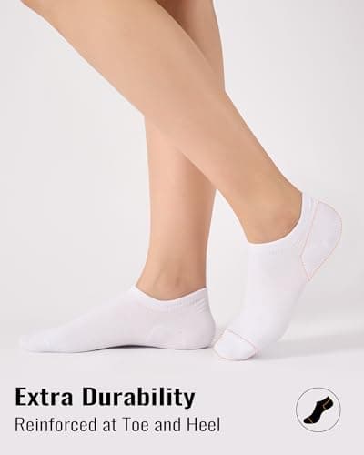 SukModen No Show Socks Women Men Non Slip Invisible Liners for Flats Breathable Cotton Low Cut Ankle Socks 6 Pairs Gift Box, Size 5-8 WBG — view 4