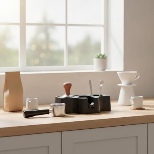 rockible Coffee Pressing Station Matte Coffee Pressing Station with Slots Easy-to-Clean Organizer for Kitchen, Black — view 5