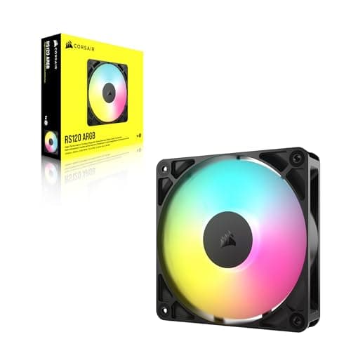 CORSAIR RS120 ARGB 120mm PWM Fan – Daisy-Chain Connection – Low-Noise – Magnetic Dome Bearing – Single Pack – Black — view 7