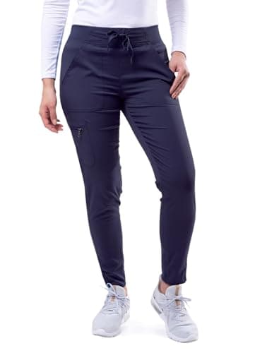 Adar Pro Scrubs for Women - Ultimate Yoga Jogger Scrub Pants - P7104 - Navy - XL