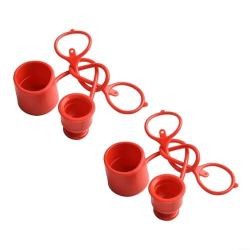 Flat Face Hydraulic Coupler for Skid Steer Loader Fitting Protectors, Heavy Duty PVC Rubber Dust and Guards for Quick Connectors, Red, 2 Sets(3/4) — view 4