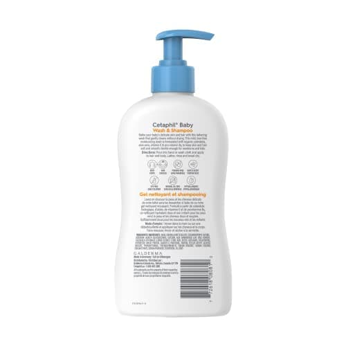 Cetaphil Baby Wash & Shampoo With Organic Calendula - Tear Free - Paraben, Colourant and Mineral Oil Free - 400ml Pump
