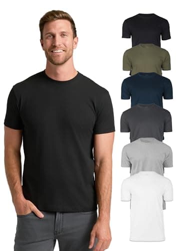True Classic Mens T-Shirts – Short Sleeve Crew Neck T Shirts for Man, Cotton Blend Plain Novelty Men's T-Shirts, Pack of 6, Variety, XXL