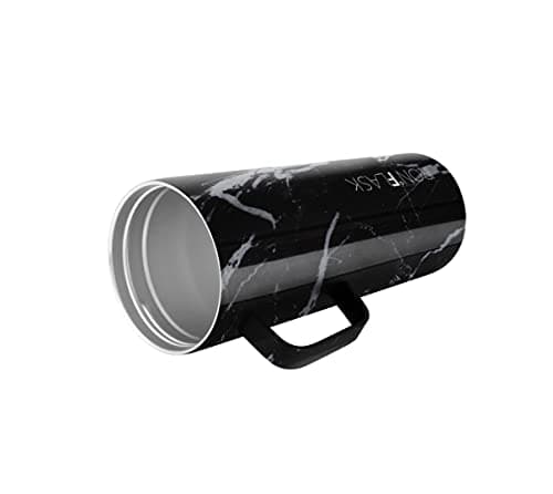 IRON °FLASK Grip Novelty Coffee Mug - Leak Proof, Vacuum Insulated Stainless Steel Bottle, Double Walled, Thermo Travel, Hot Cold, Water Metal Canteen - Black Marquina, 24 Oz - Classic Bottom — view 3