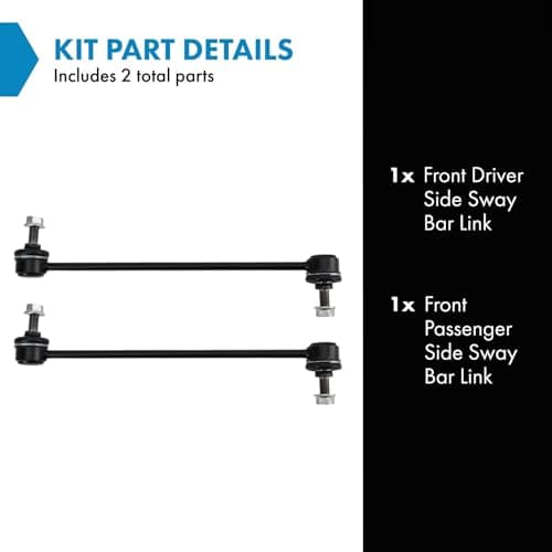 TRQ Front Driver and Passenger Side Sway Bar Link Set 2 Piece for 2017-2022 Chrysler Pacifica 2020-2022 Voyager