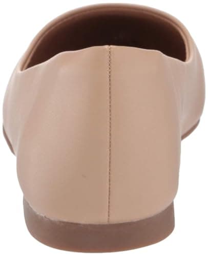 Amazon Essentials Women's Pointed-Toe Ballet Flat, Beige Faux Leather, 8 — view 2