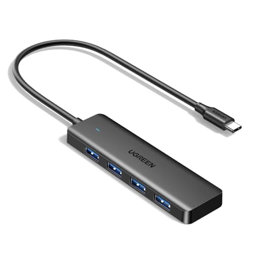 UGREEN USB C Hub, 4 Ports USB A Splitter Ultra-Slim USB Expander for Mouse, Keyboard, Flash Drive, U Disk, Printer Compatible with Laptop, Desktop PC, Xbox, PS5, and More 0.5FT