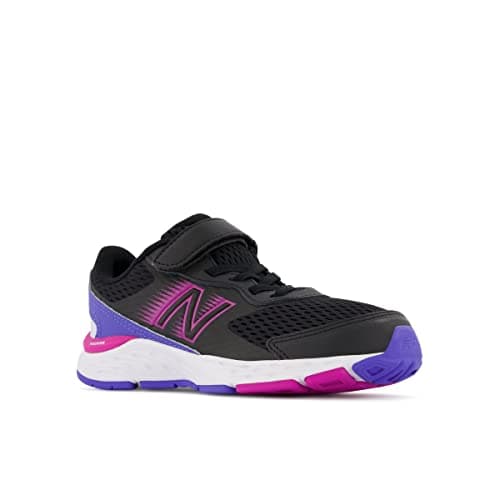 New Balance Kid's 680 V6 Hook and Loop Running Shoe, Black/Magenta Pop/Aura, 5.5 Toddler — view 4