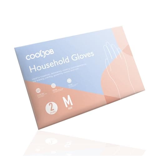 COOLJOB 2 Pairs Thickened Rubber Gloves with Cotton Lining & Non-slip Grip, Colorful Household Long Lasting Dishwashing Gloves for Kitchen & Bathroom Cleaning, Orange & Blue, Medium — view 5