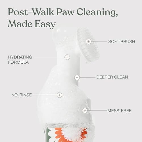 Dog Paw Cleaner, Clean Paws, No Rinse Foam Cleaner with Brush, 5 fl oz