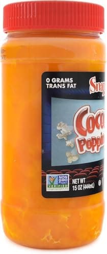 Snappy Pure Colored Coconut Oil for Home Movie Theater Popcorn, Naturally Colored with Beta Carotene, 15 ounce (444ml), Premium Cooking Oil for Snack Preparation — view 3