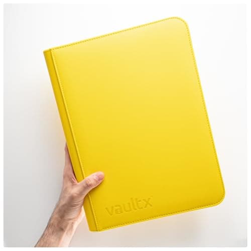 Vault X 9 Pocket Zip Binder, 360 Cards, Exo-Tec Material, 20 Side-Loading Pages (Yellow) — view 5