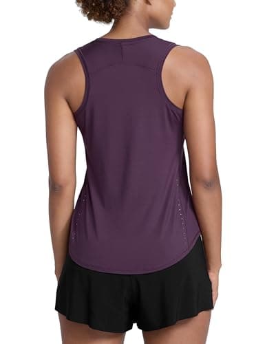 CRZ YOGA Lightweight Tank Top for Women Racerback Sleeveless Workout Tops High Neck Athletic Running Shirts Deep Crocus Violet Medium