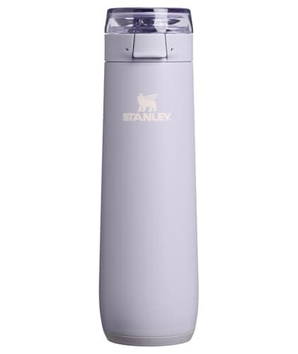 STANLEY Flowstate Spring Bottle | Leakproof Water Bottle with Carry Strap & Flip-Top Locking Lid | Insulated Stainless Steel | Fits Most Cup Holders | BPA-Free | 20 oz | Purple Dust