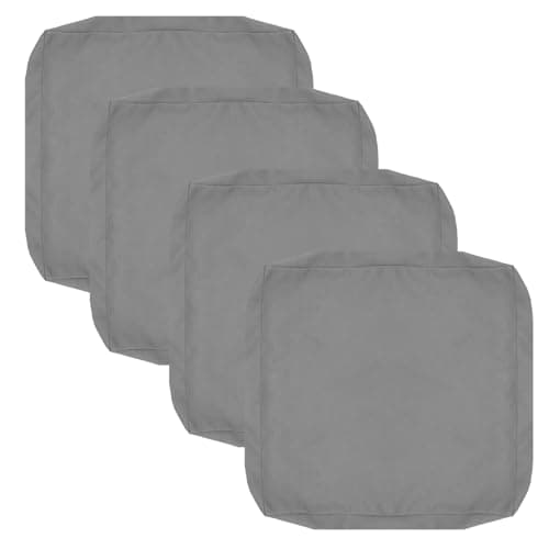 FLYMEI Patio Cushion Covers 19x19x3 Waterproof Outdoor Cushion Cover Replacement 4Packs Outdoor Seat Cushion Slipcover for Rattan Chair Sofa, Grey