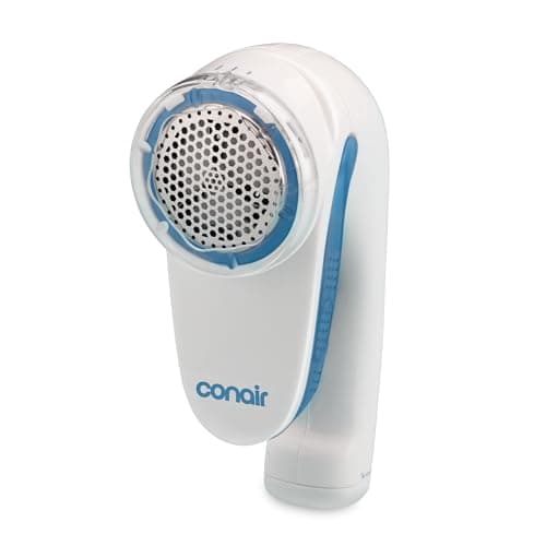 Conair Fabric Shaver - Fuzz Remover, Lint Remover, Battery Operated Fabric Shaver, Compact travel friendly, Remove Pilling, White