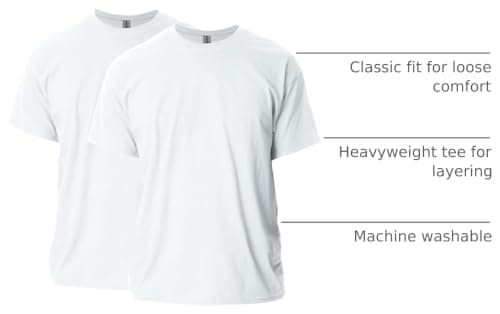Gildan Adult Ultra Cotton T-Shirt, Style G2000, Multipack, White (2-Pack), Large — view 3
