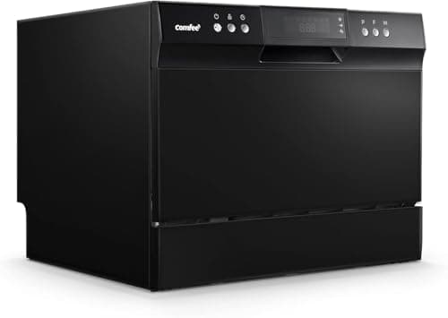 COMFEE’ Countertop Dishwasher, Energy Star Portable Dishwasher, 6 Place Settings & 8 Washing Programs, Speed, Baby-Care, ECO& Glass, Dish Washer for Dorm, RV& Apartment, Black — view 9
