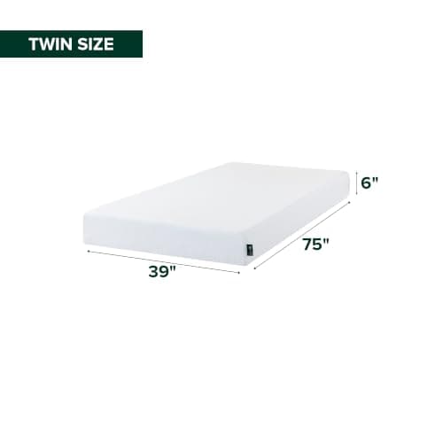 Zinus Twin Mattress - 6 Inch Green Tea Cooling Gel Memory Foam Mattress, Pressure Relief, for Cool Sleep, CertiPUR-US Certified Foam, Mattress in a Box, 10-Year Warranty, Twin Size