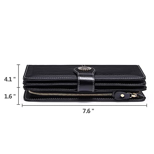 SENDEFN Wallets for Women Leather Credit Card Holder with RFID Blocking Large Capacity Wristlet — view 3