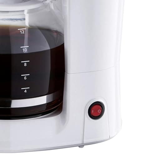 12-Cup Coffee Maker with Easy On/Off Switch, Easy Pour, Non-Drip Carafe with Removable Filter Basket,Keep Hot Plate,Clear Water Level Window Coffee Machine, Black (White) — view 8
