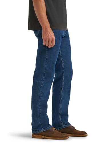 Wrangler Authentics Men's Regular Fit Comfort Flex Waist Jean, Dark Stonewash, 36W x 30L