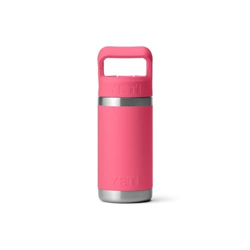 YETI Rambler Jr. 12 oz Kids Bottle, with Straw Cap, Tropical Pink — view 5