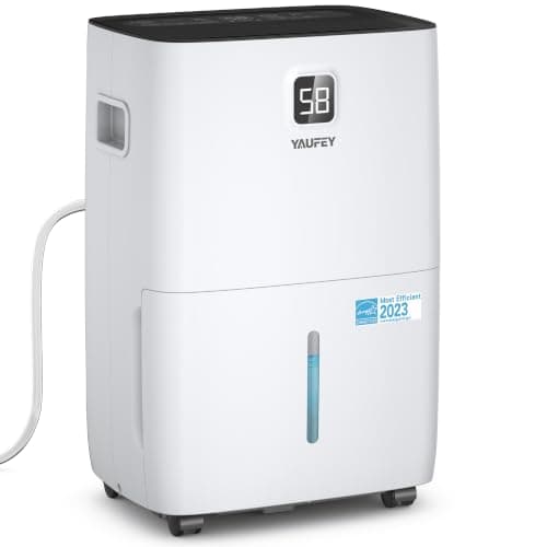 Yaufey 6000 Sq. Ft. Energy Star Certified Dehumidifier, Max 120 Pints Dehumidifier for Basement with Drain Hose, Smart Compressor with Intelligent Humidity Control, Dehumidifiers for Home Bedroom