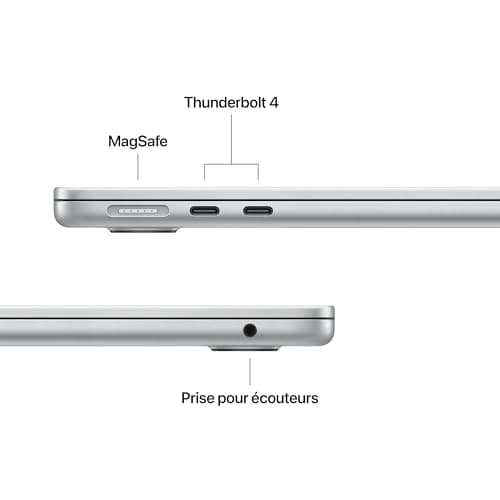 Apple 2025 MacBook Air 13-inch Laptop with M4 chip: Built for Apple Intelligence, 24GB Unified Memory, 512GB SSD Storage, Touch ID; Silver - French Keyboard — view 3