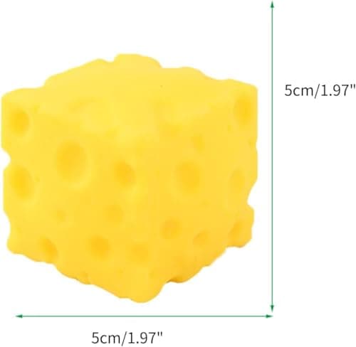 Yellow Cheese Squeeze Toy,Soft Novelty Toy, Rebounding Sensory,Help for Relax,Focus, Sensory Cheese for & Adults, Food Theme Cheese Cubes Squishy Toys,Stress Balls for Adults (﻿Yellow 1) — view 2