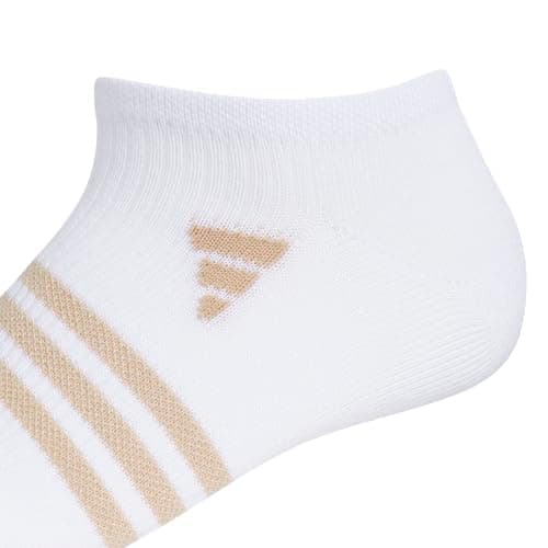 adidas Women's Superlite No Show Socks (6 Pairs) Lightweight & Breathable, White/Warm Sandstone Beige/Preloved Teal Green/3, M — view 3