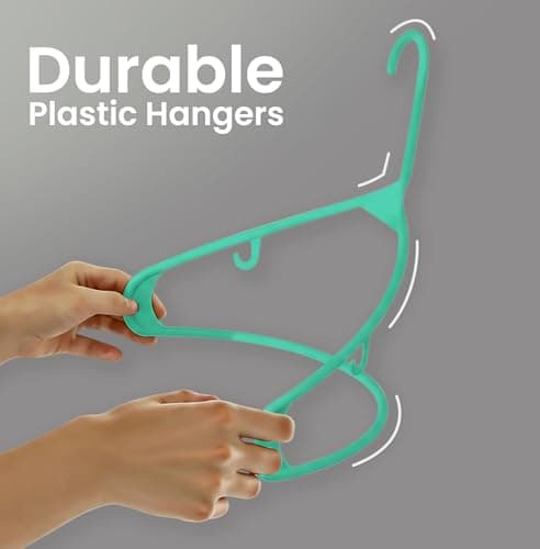 Utopia Home Plastic Hangers 50 Pack - Clothes Hanger with Hooks - Durable & Space Saving (Aqua) — view 5