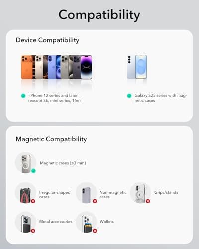 ESR for MagSafe Car Mount Charger,15W Magnetic Wireless Car Charger, for MagSafe Car Charging, Air Vent Dashboard Phone Holder Mount for iPhone Air 17 Pro Max 16 15 14 13 12, Galaxy S26, Fast Charging — view 8