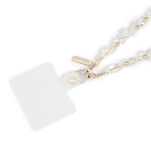 Case-Mate Phone Charm Wrist Strap w/Pearls & Crystals - Crystal Pearl Gold