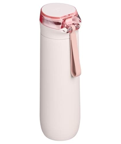 STANLEY Flowstate Spring Bottle | Leakproof Water Bottle with Carry Strap & Flip-Top Locking Lid | Insulated Stainless Steel | Fits Most Cup Holders | BPA-Free | 20 oz | Rose Quartz — view 2