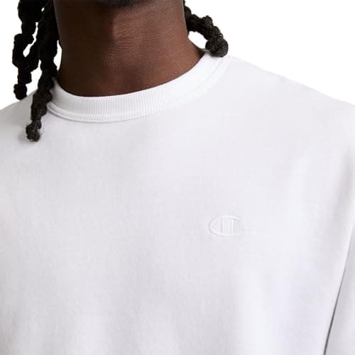 Champion Men's Powerblend Pullover Sweatshirt, White, Large — view 6