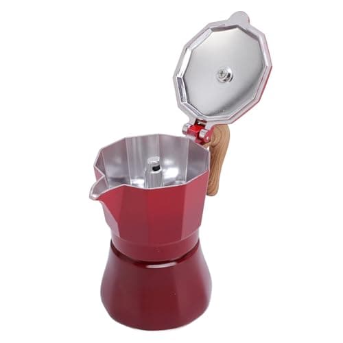 Jiawu Italian Coffee Pot 150ml Compact Design Coffee Maker for Personal Use 3 Cups with Filter and Spoon (Red) — view 4