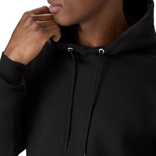 Hanes Men's Pullover EcoSmart Hooded Sweatshirt, Black, X-Large — view 3