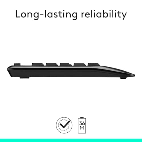 Logitech MK345 Wireless Combo Full-Sized Keyboard with Palm Rest and Comfortable Right-Handed Mouse, 2.4 GHz Wireless USB Receiver, Compatible with PC, Laptop,Black — view 5