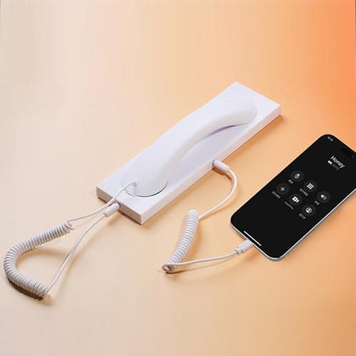 Decumeby Retro Phone Handset, Wired Plug in Handheld Phone Handset, Retro Connect to Cell with Microphone for 17 16 (White) — view 3