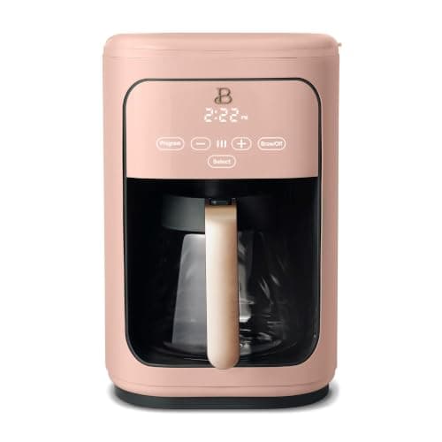 LUGBAR Beautiful 14-Cup Programmable Drip Coffee Maker with Touch-Activated Display Drew Barrymore (Rose)