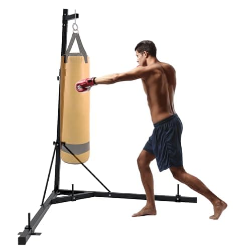Adjustable Punching Bag Stand 150 LBS Capacity Heavy Bag Stand Steel Boxing Stand Free Standing for Home Gym Fitness, Stand Only