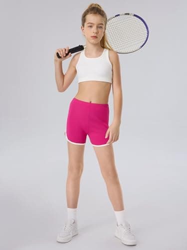 5 Pack Cotton Girls Shorts Toddler Girls Athletic Biker Running Shorts Dolphin Yoga Shorts for Kids Mixed Color A 6-7Y