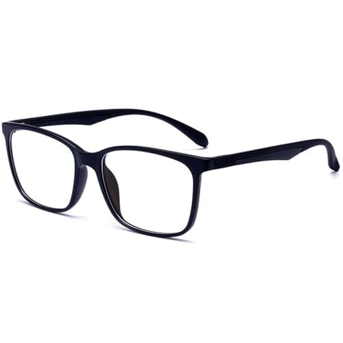 ANRRI Blue Light Blocking Glasses for Computer Use, Anti Eyestrain Lens Lightweight Frame Eyeglasses, Black, Men/Women