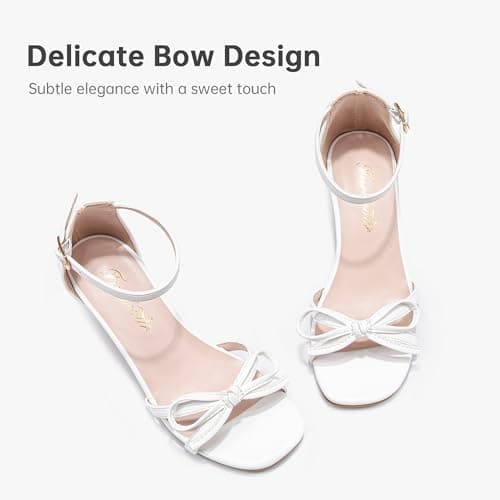 Furdeour Girls High Heels Kids Sandals Flower Girl Shoes Dress Shoe Size 4 White Teen Party Easter Dance 12 Year Big Kid Daughter Pageant Communion Formal Dressy Zapatos Para Niñas (F2909 White 4) — view 5