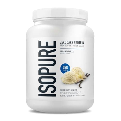 Isopure Zero Carb 100% Pure Whey Isolate Protein Powder, Lactose Free, Gluten Free, with Vitamins, Creamy Vanilla, 25g Protein Per Serving, 1 Lb, 15 Servings (Packaging May Vary) — view 3