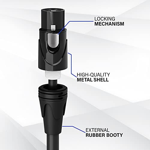 LyxPro 25 Feet XLR Microphone Cable Balanced Male to Female 3 Pin Mic Cord for Powered Speakers Audio Interface Professional Pro Audio Performance and Recording Devices - Black — view 2