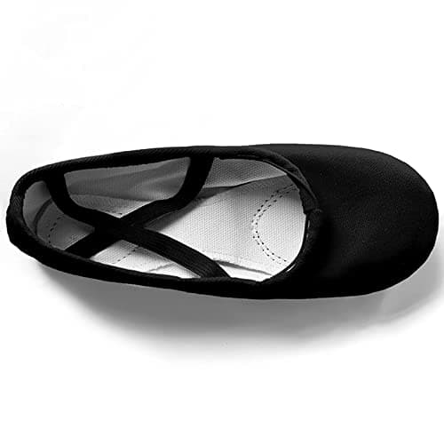 s.lemon Ballet Shoe,Cotton Canvas Split Sole Yoga Gymnastics Ballet Dance Slipper for Kids Women SF Black 36 — view 4