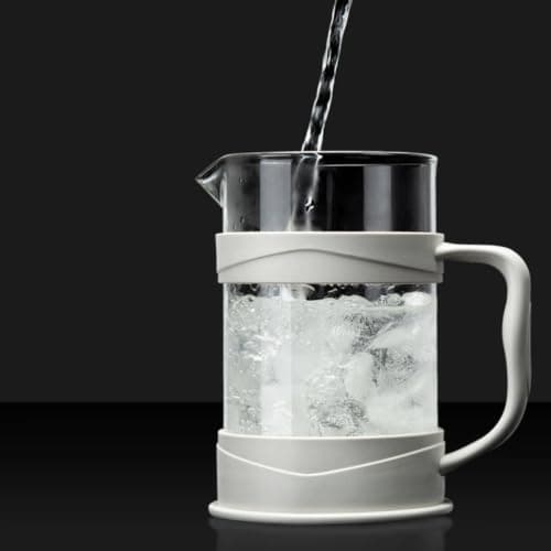 HLUXIATUD French Filter Pot, Glass Tea Maker, Hand Pressed Filter Cup 34 oz — view 2