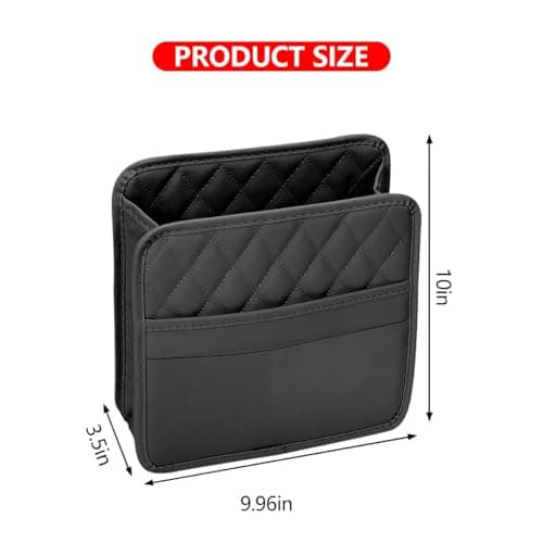 XINLIYA Car Seat Back Organizer, PU Leather Vehicle Backseat Hanging Storage Pocket, Multipurpose Auto Travel Essentials Accessories for Kids & Adults, Universal for SUVs, RVs, Trucks (Black)